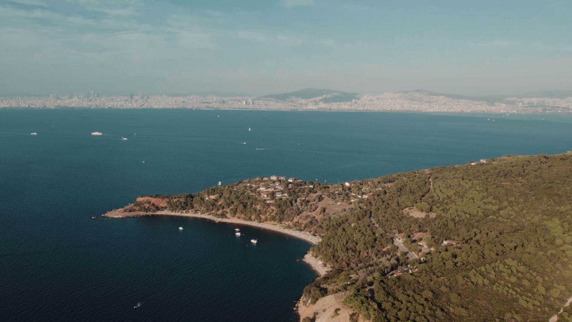 Burgazada waterfront and traditional ferry landing